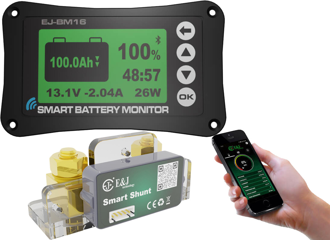 Batterimonitor Smart med Lux LCD display