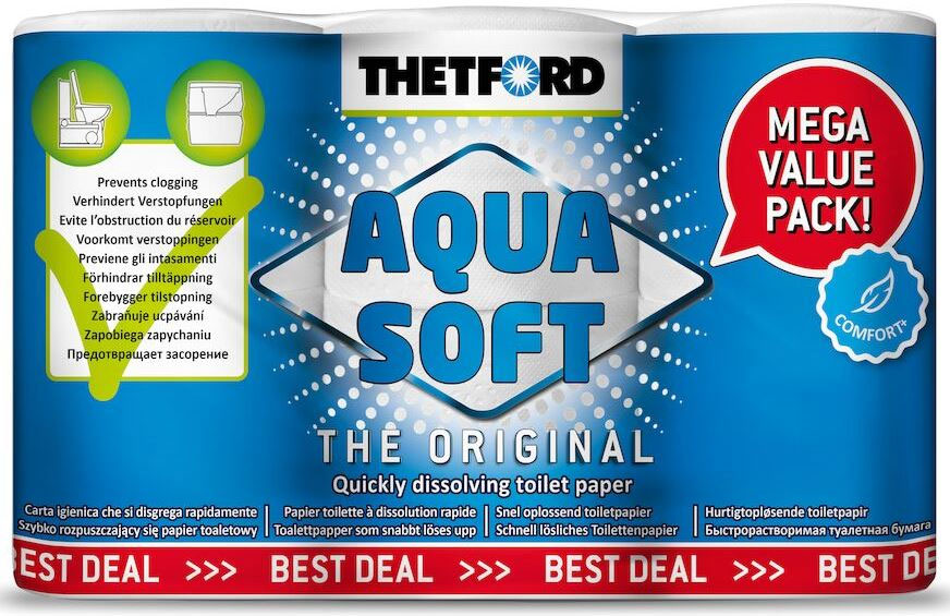Aqua Soft toalettpapir 6 pk Mega Value Pack